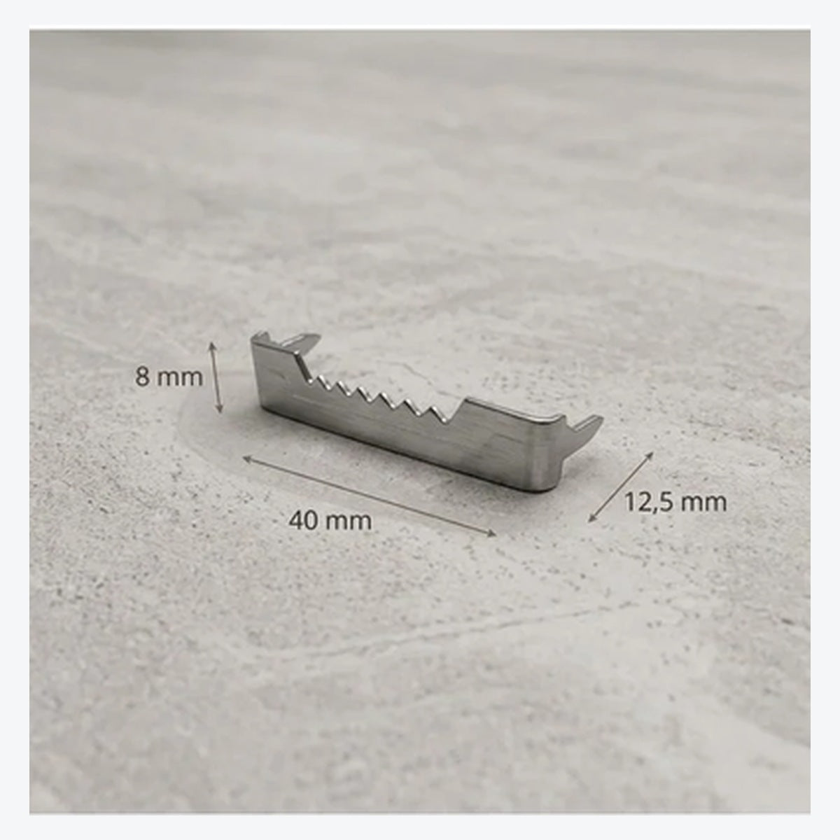 Tırtırlı Timsah Ağzı Askı – 40 mm Gümüş