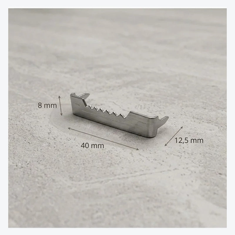 Tırtırlı Timsah Ağzı Askı – 40 mm Gümüş
